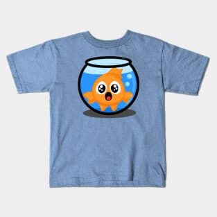 Goldfish Swimming in Bowl Kids T-Shirt